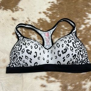 PINK Victoria Secret Yoga sports bra leopard print.